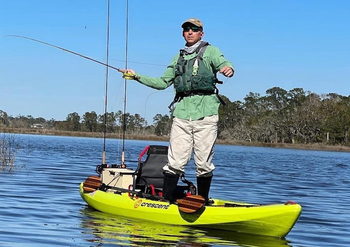 Platform for standing higher on a kayak – for sight fishing