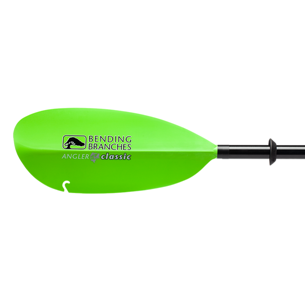 angler classic snap button electric green left blade