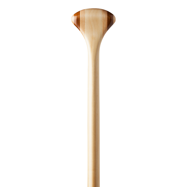 Java ST wooden canoe paddle grip from the front