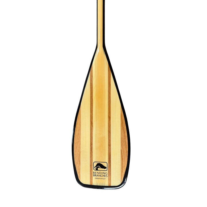 Expedition Plus wooden canoe paddle blade from the front - new