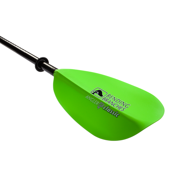 angler classic snap button electric green blade angled