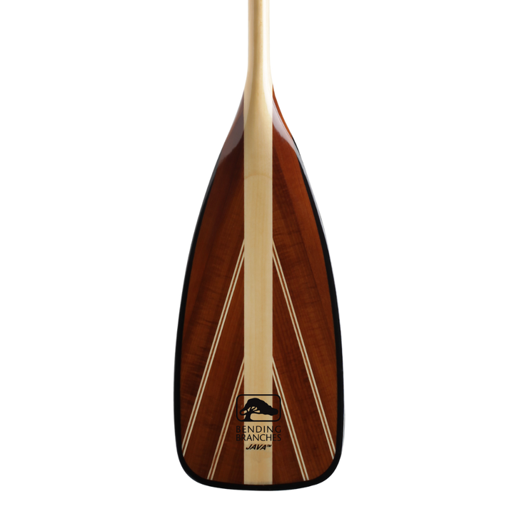 Java wooden canoe paddle blade from the front