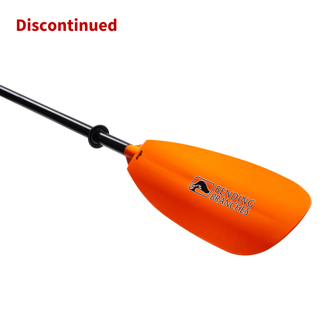 slice glass snap button kayak paddle blade angled