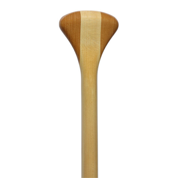 Traveler wooden canoe paddle grip from the front