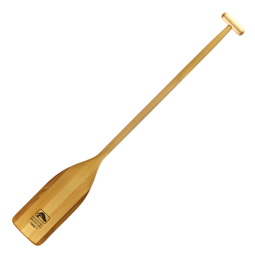 Twig kids wooden canoe paddle full paddle blade to grip from the front